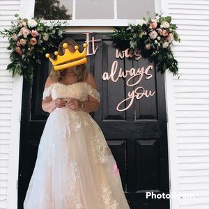 NWT Champagne/ White GORGEOUS Wedding Dress 👰🏼‍♀️